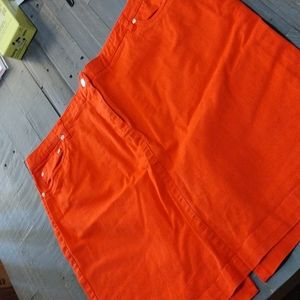 JONES NY SPORT WOMAN SZ 20 MIDI STRETCH TANGERINE SKIRT